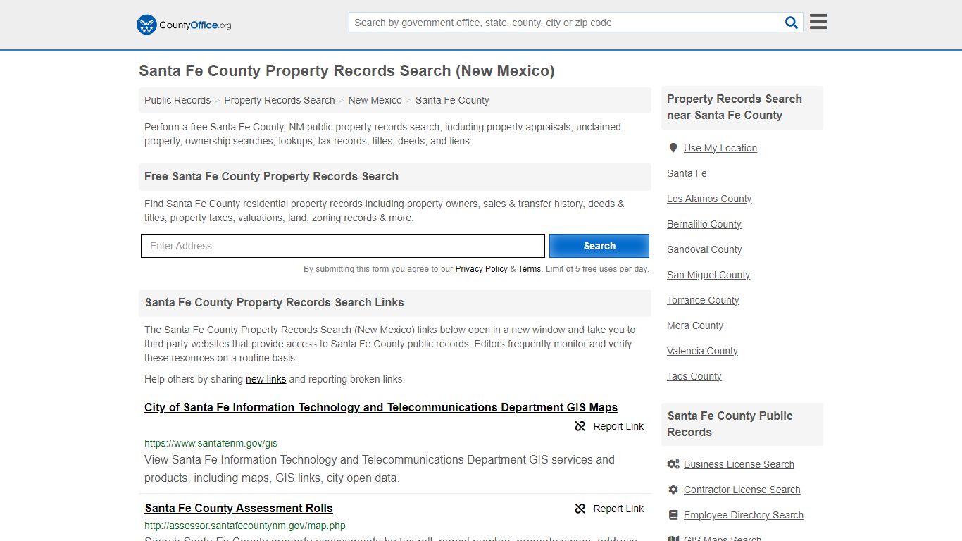 Santa Fe County Property Records Search (New Mexico) - County Office